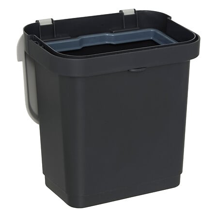 Balde do lixo retangular preto 5l