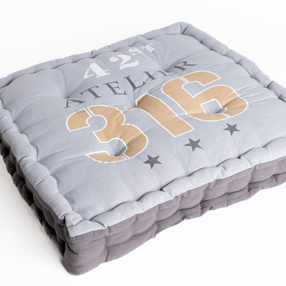 Coxim de ch&atilde;o DOUGLAS cinza 60x60cm