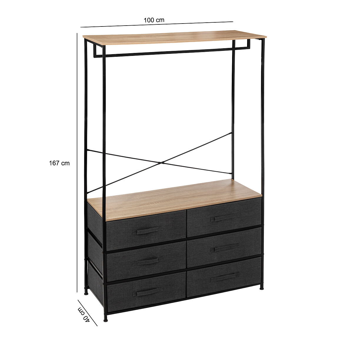 Armário TISSA com 6 gavetas 167cm