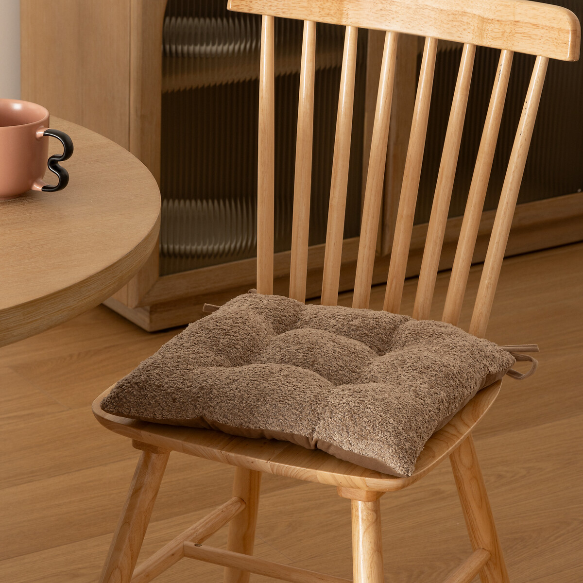 Coxim para cadeira AUTOMNE bouclette taupe 38x38cm