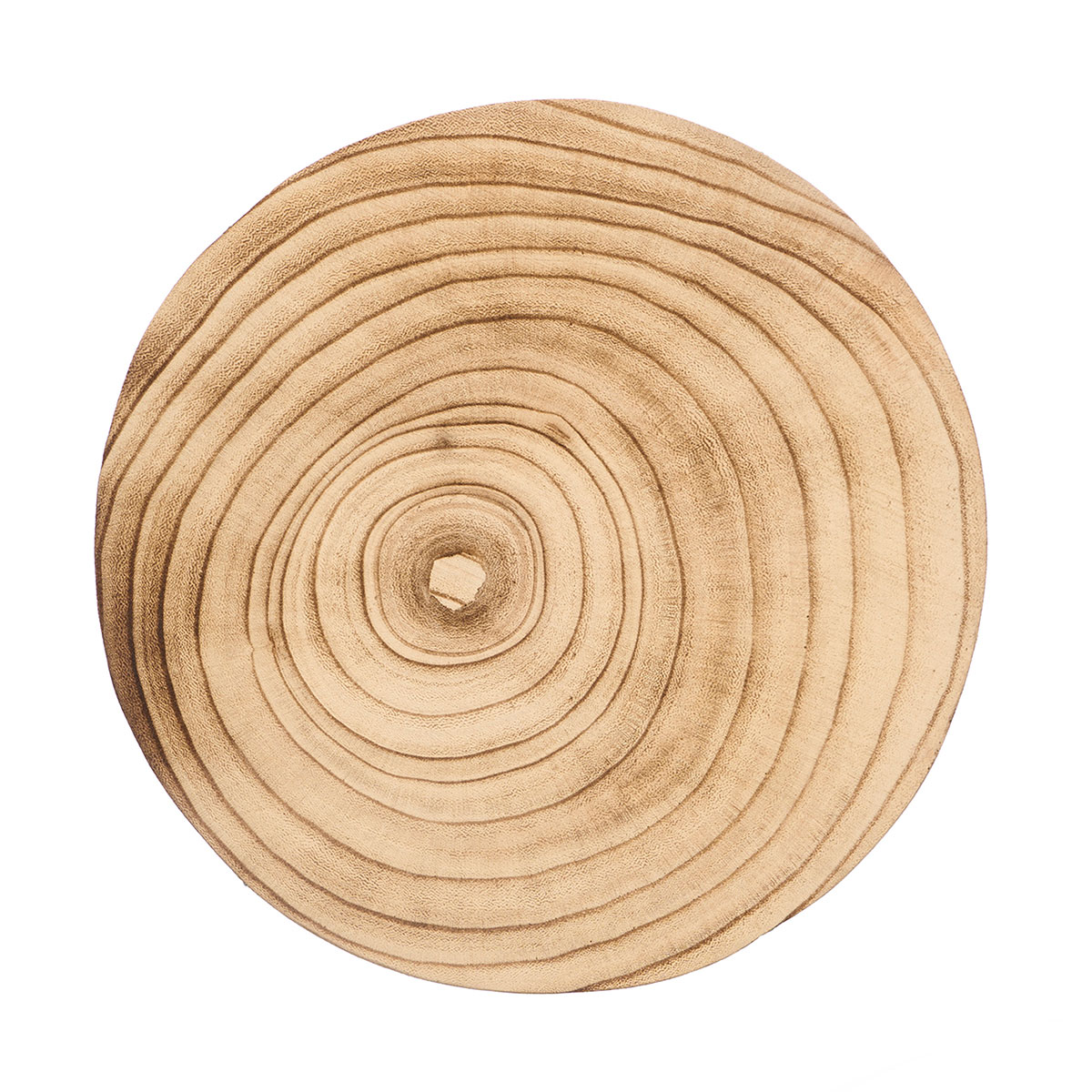 Base Redonda Em Madeira Queimada 28,5cm