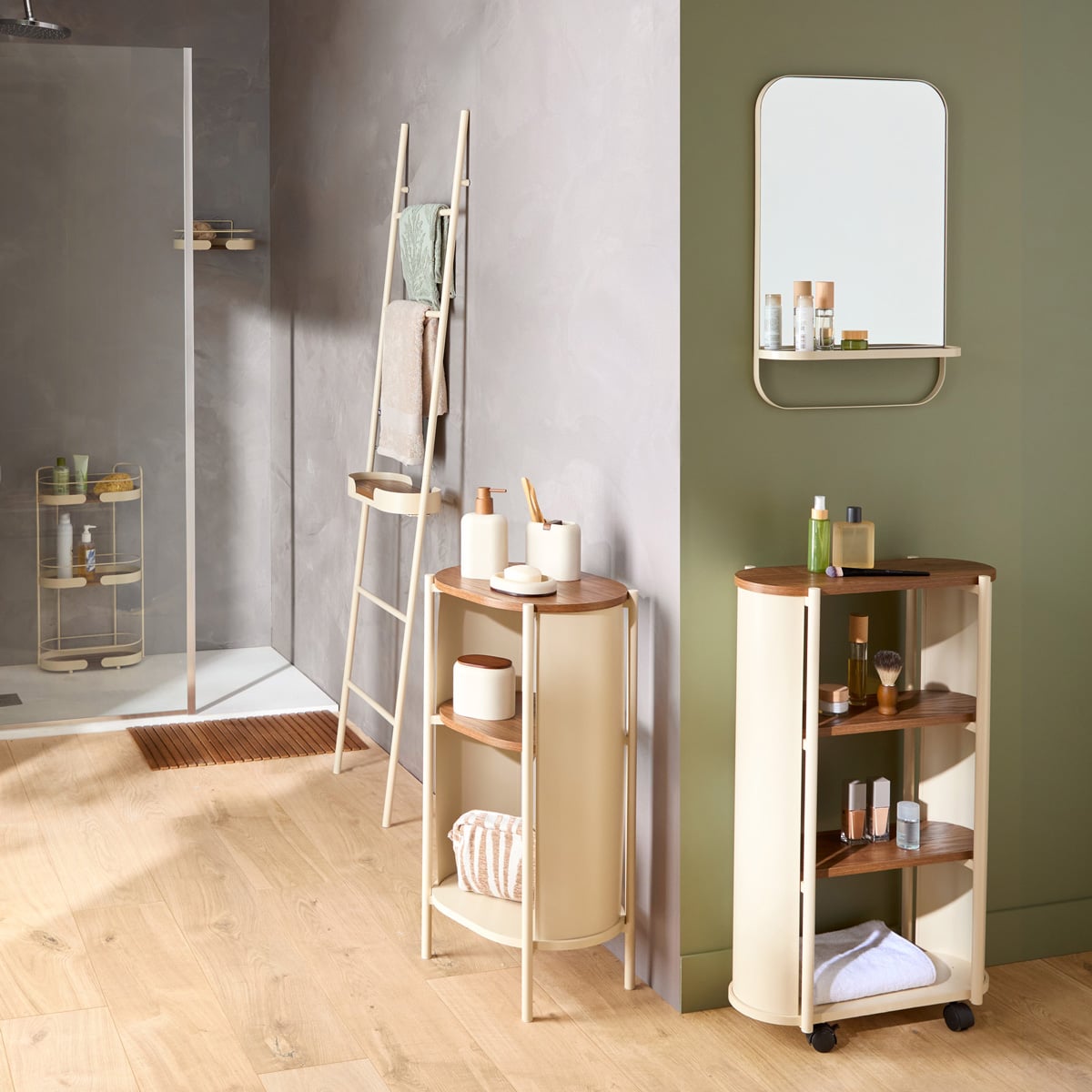 M&oacute;vel wc ARGILEO bege com 3 n&iacute;veis 