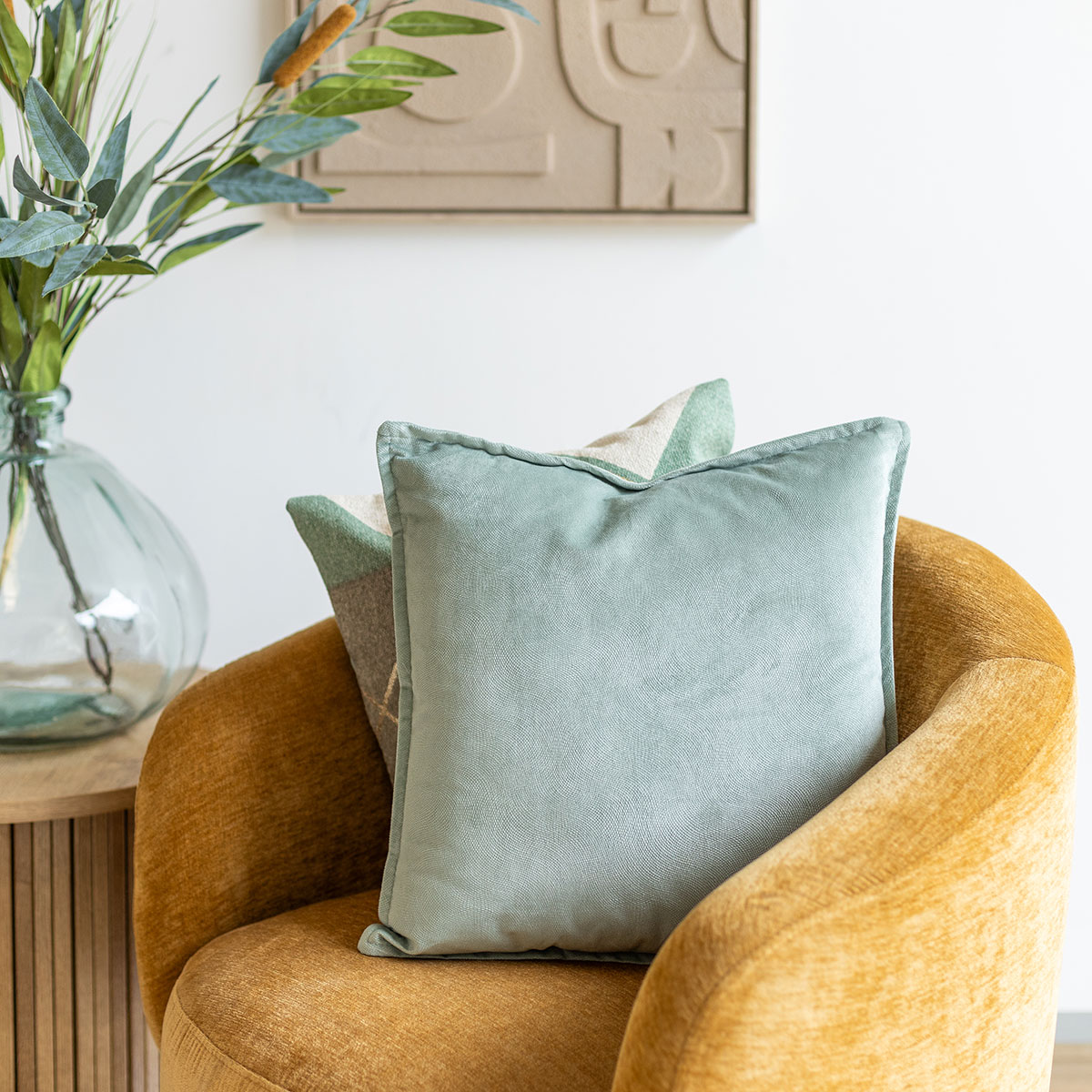 Almofada LILOU verde celadon 45x45cm