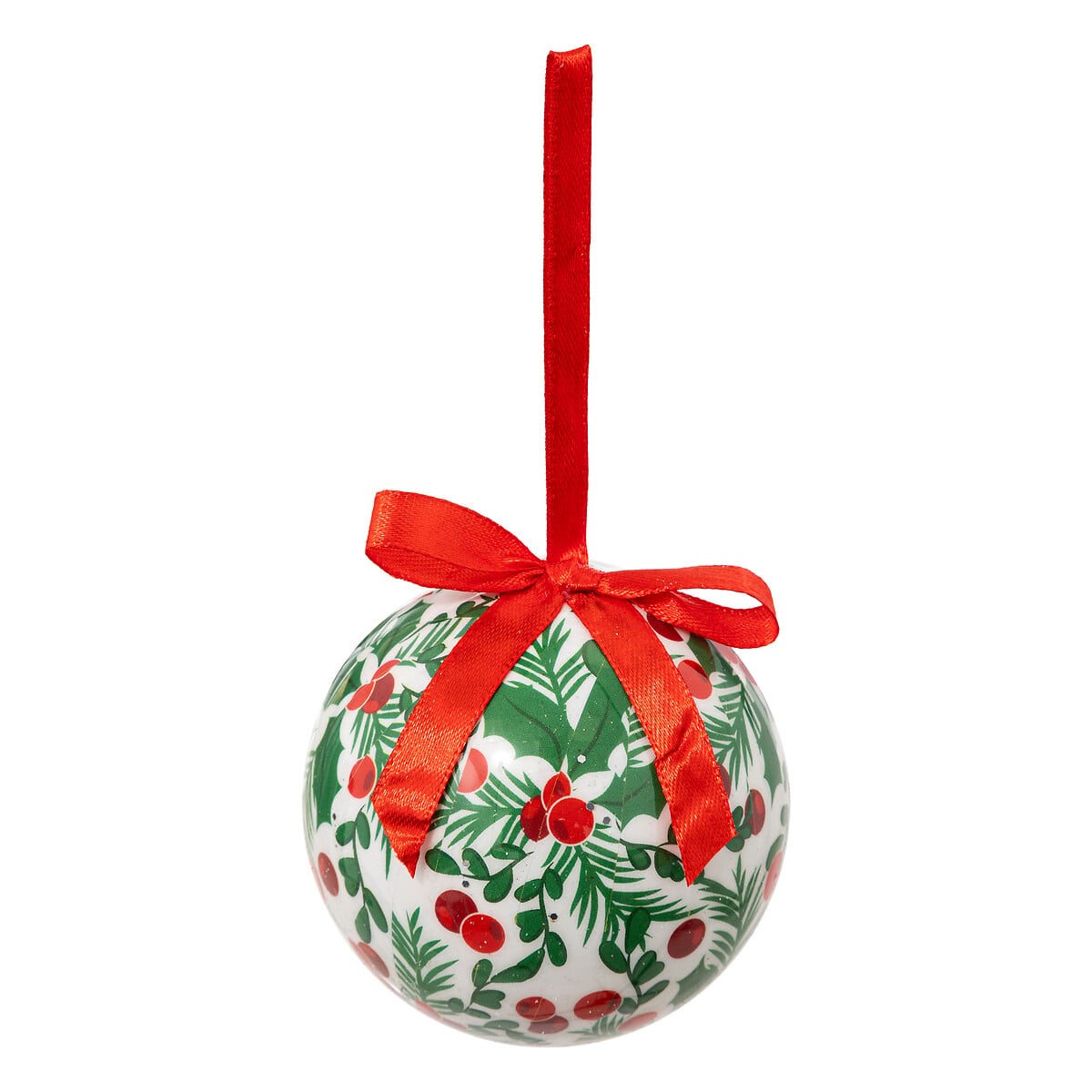 Bola decora&ccedil;&atilde;o azevinho 7,5cm