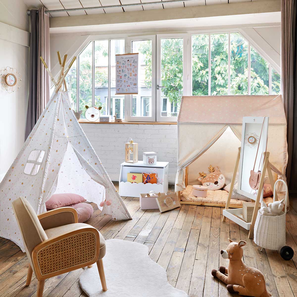 Candeeiro de mesa IWATA retangular em madeira