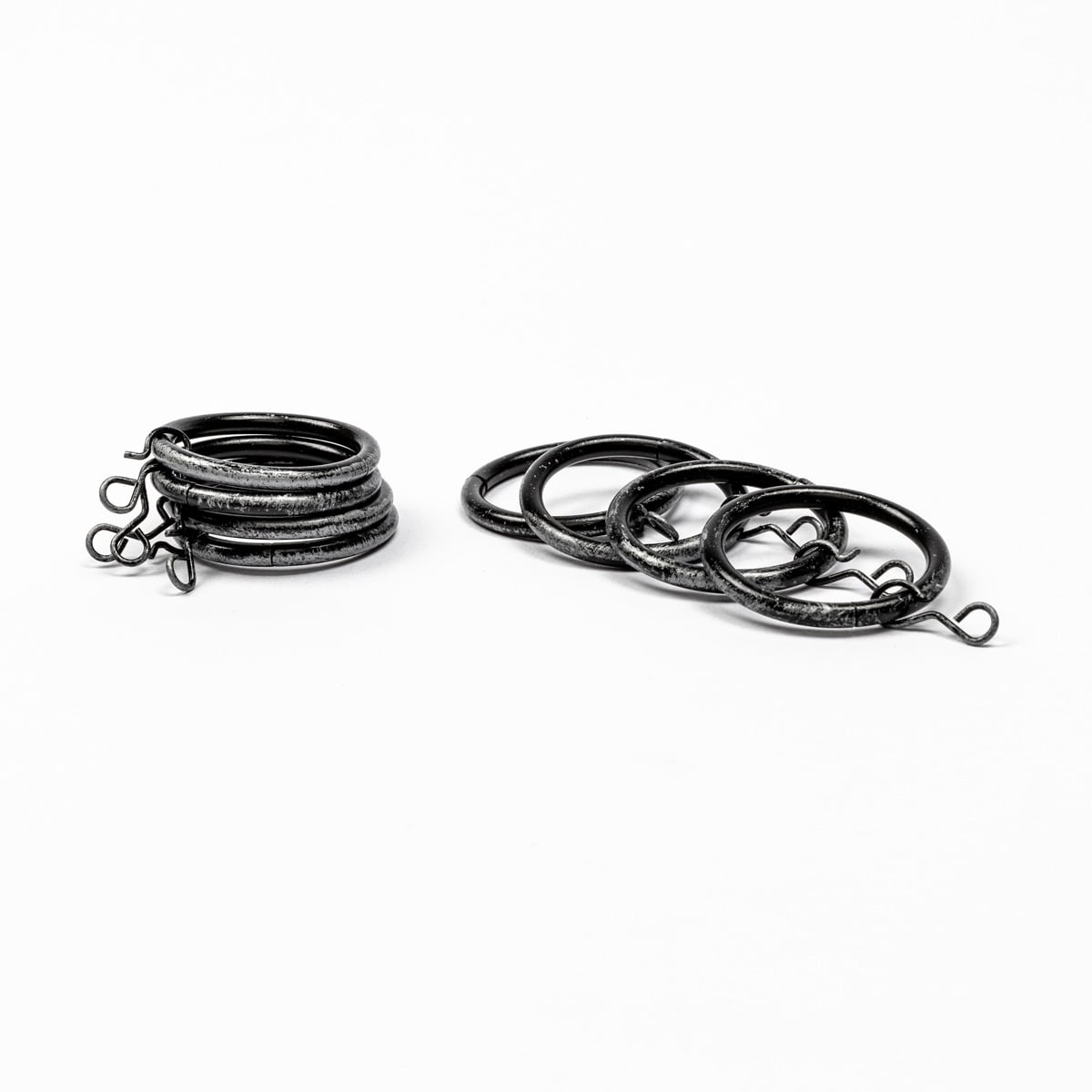 Conjunto de 8 argolas preto e prateado d20cm