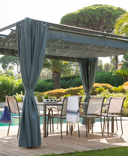 Cobertura para p&eacute;rgola palmeira cinza ard&oacute;sia