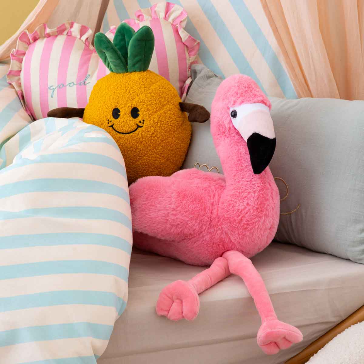 Peluche em forma de flamingo COOL KIDS 25x19x59cm