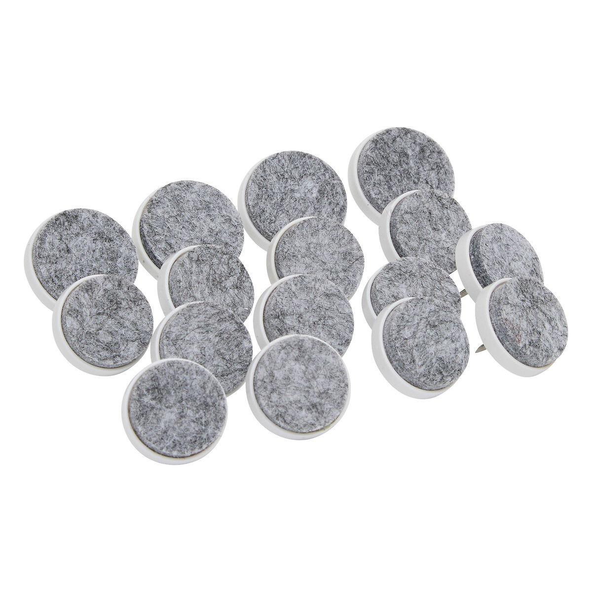 Conjunto de 16 Protetores de ch&atilde;o Cinzento