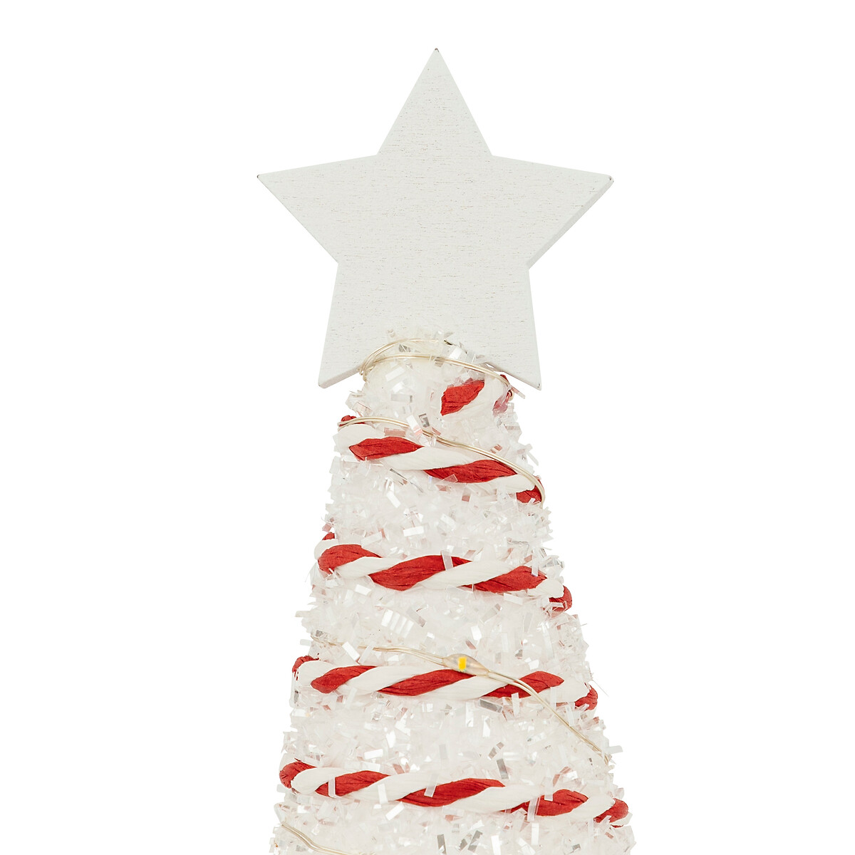 &Aacute;rvore decorativa com led branca e vermelha 38cm