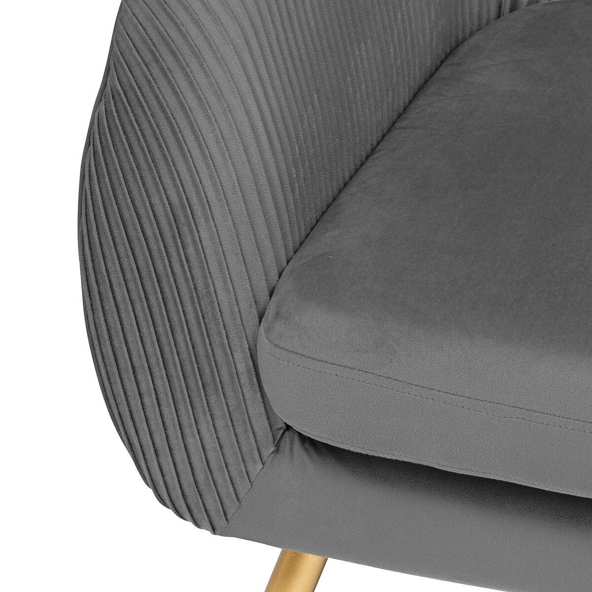 Sofá de 2 lugares SOLARO cinza em veludo