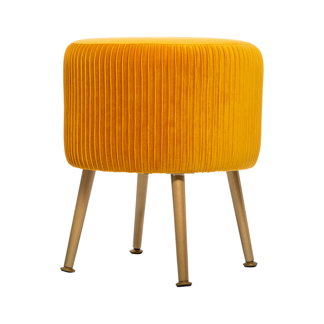 Tamborete SOLARO SLOW TIME ocre veludo