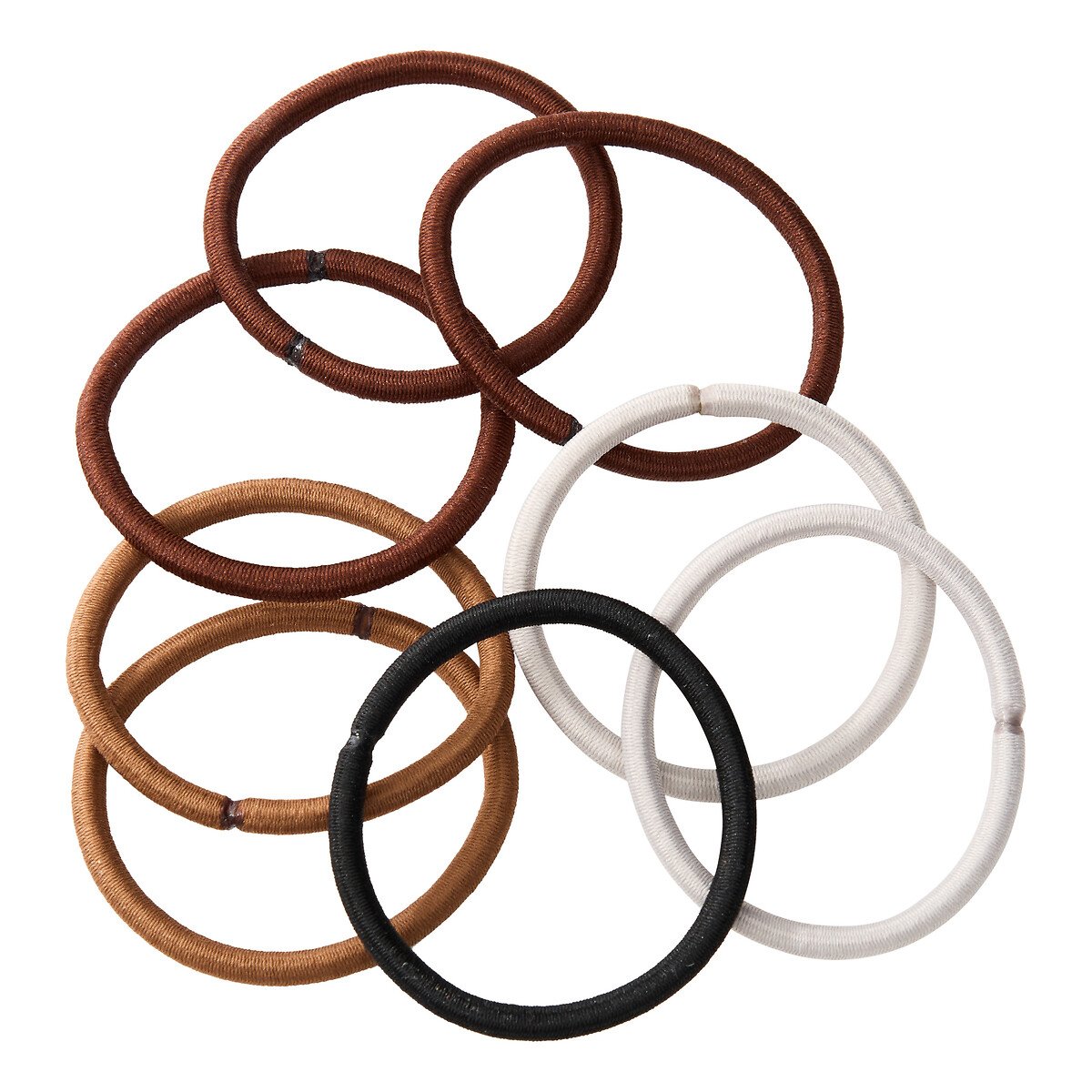 Caixa com tampa de bambu com 20 el&aacute;sticos cabelo