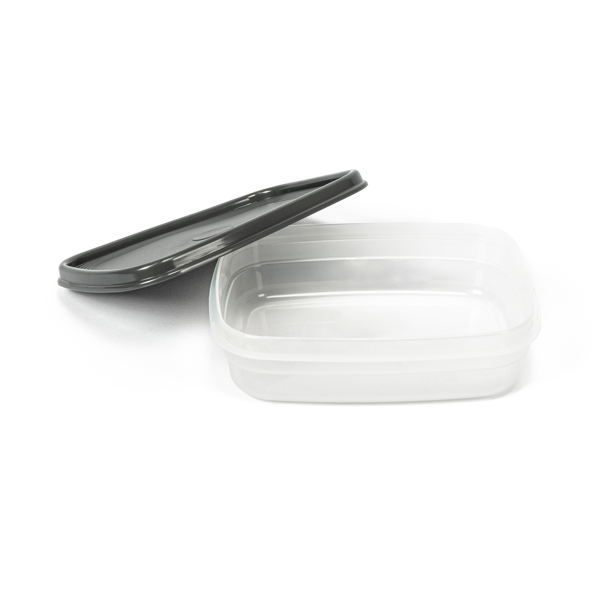 Caixa retangular com tampa cinza 0,8l