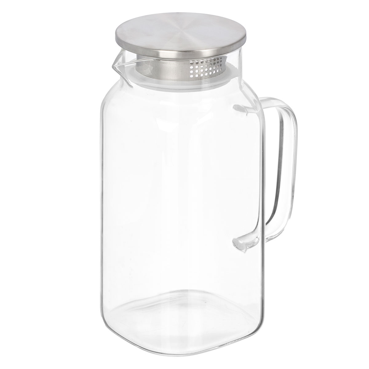 Jarro quadrado com tampa a&ccedil;o 1,5l