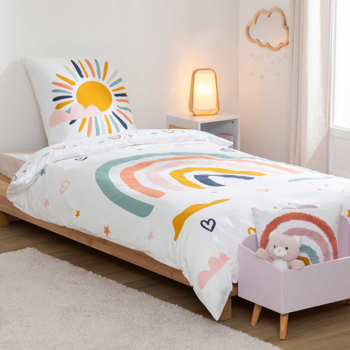 Capa De Edred&atilde;o E Capa De Almofada Arco-&iacute;ris 140x200cm
