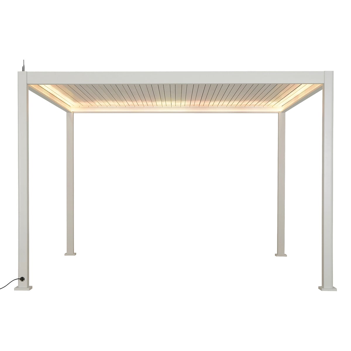 P&eacute;rgola el&eacute;trica EVORA branco 3,6x3,6cm