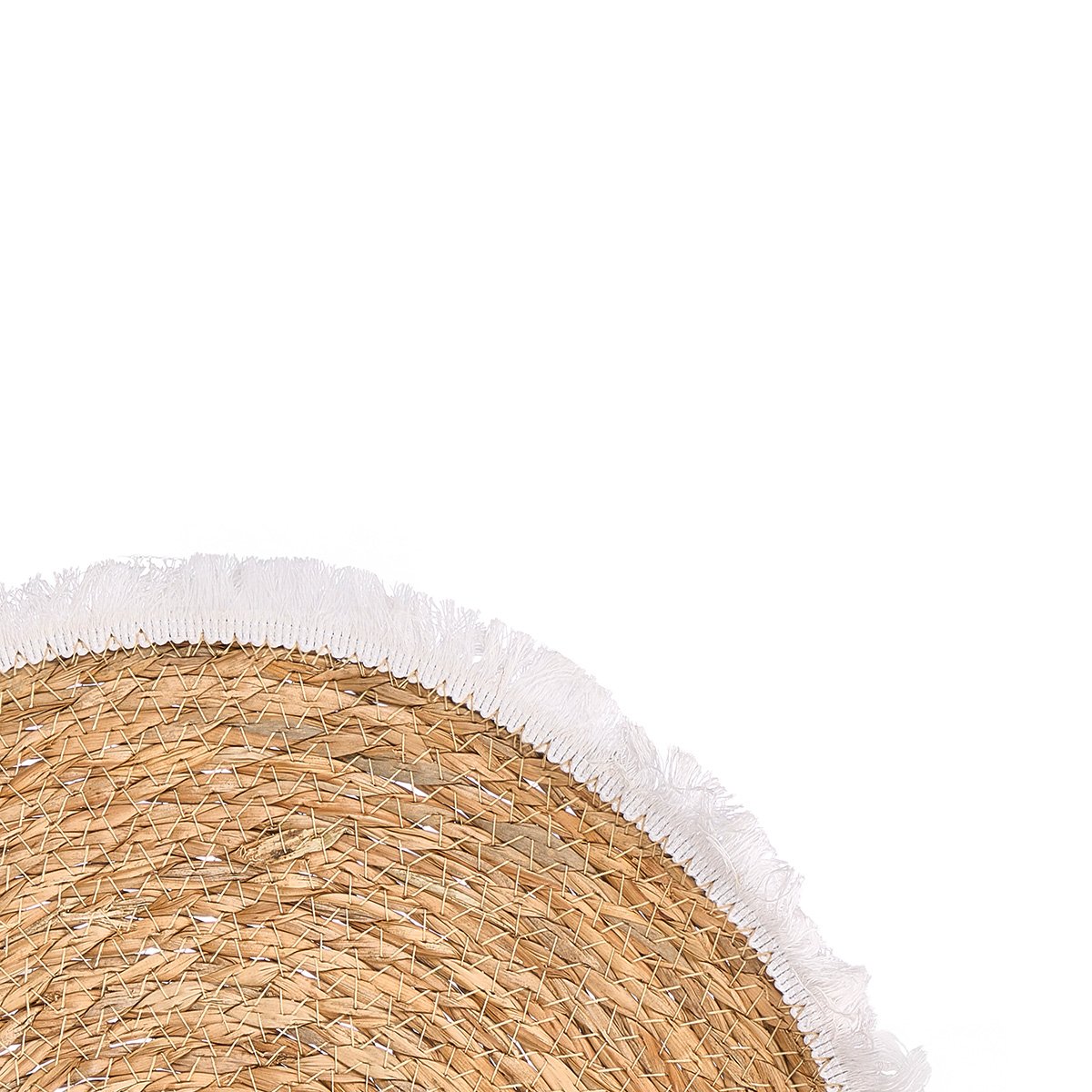 Individual de mesa com franjas branco 38cm