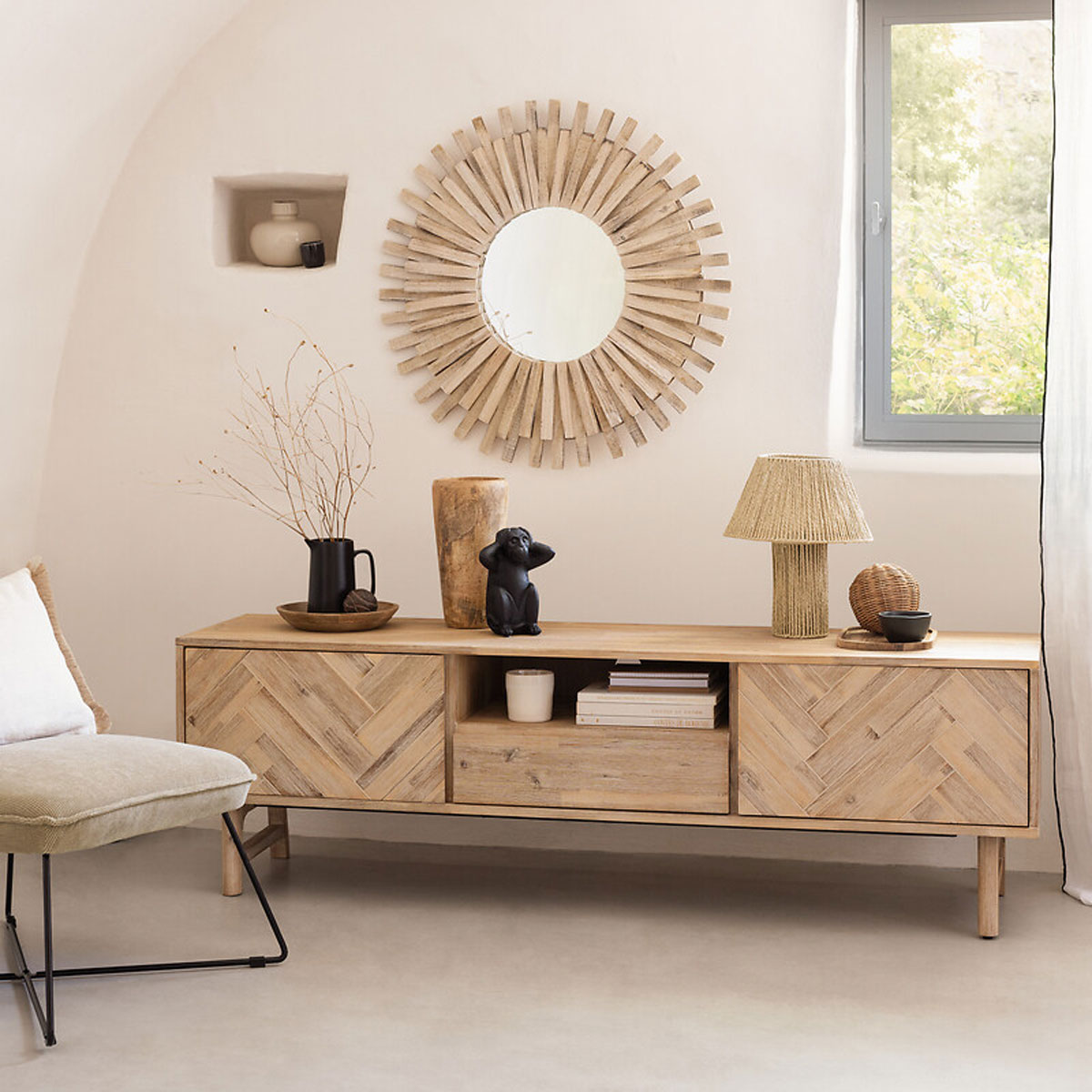 Móvel de tv com 1 gaveta AERIS bege 180cm