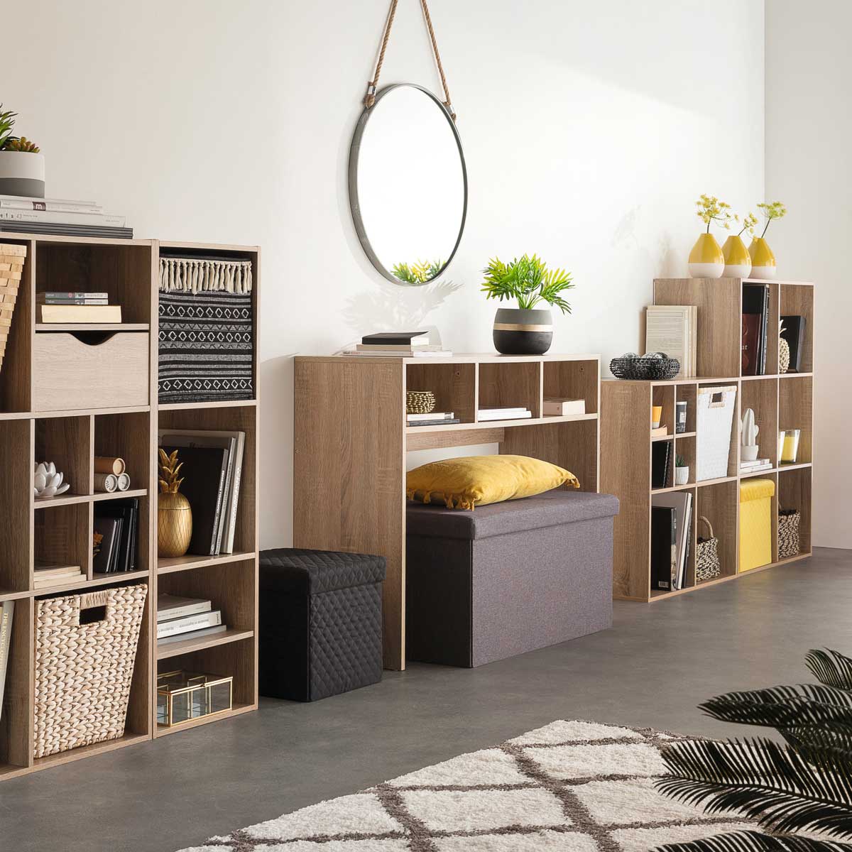 Estante em carvalho para 6 cubos MIXMODUL