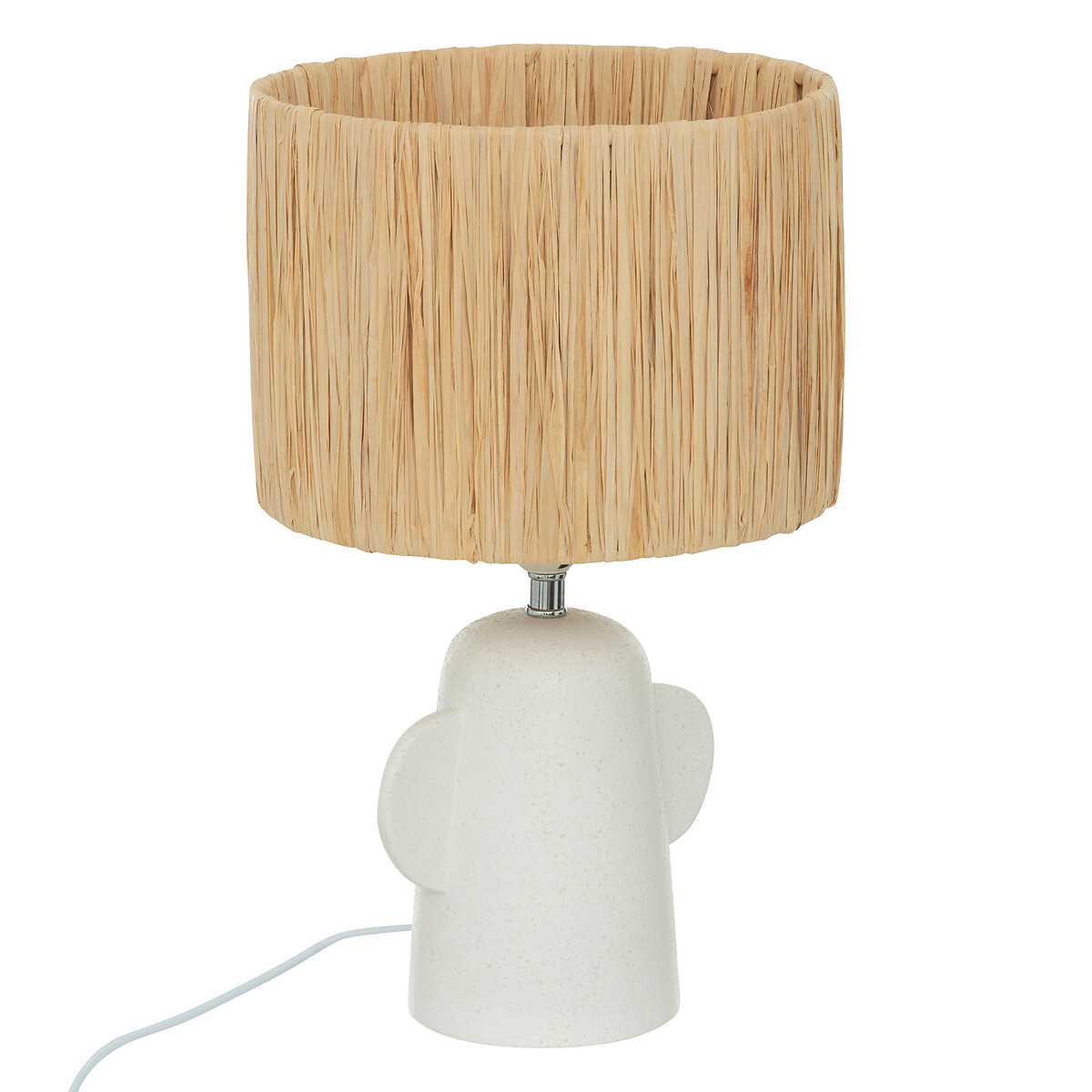 Candeeiro de mesa RAIA branco em cer&acirc;mica 38cm