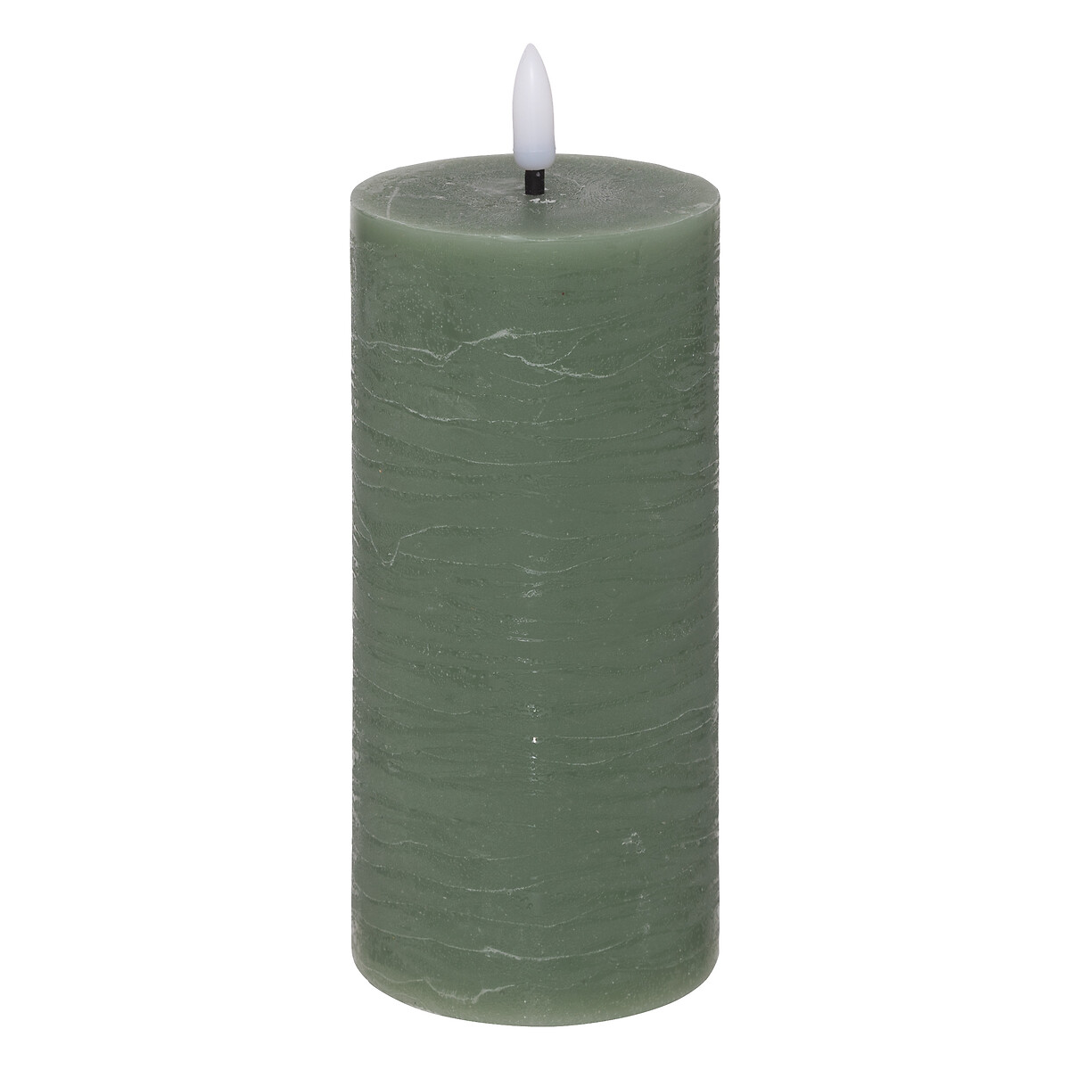 Vela led cil&iacute;ndrica MOLIA verde escuro 17,5cm