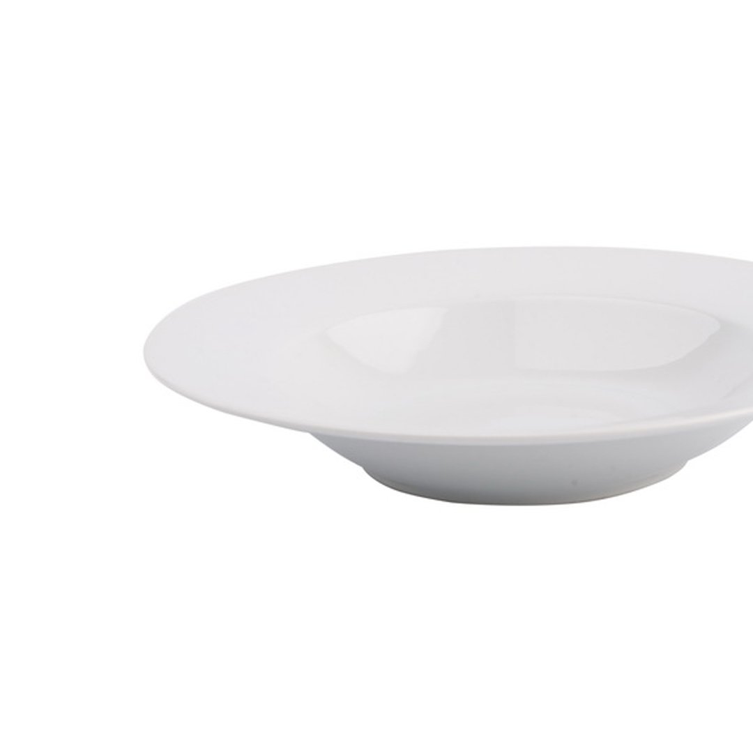 Prato de sopa GIZ branco em cer&acirc;mica 23cm