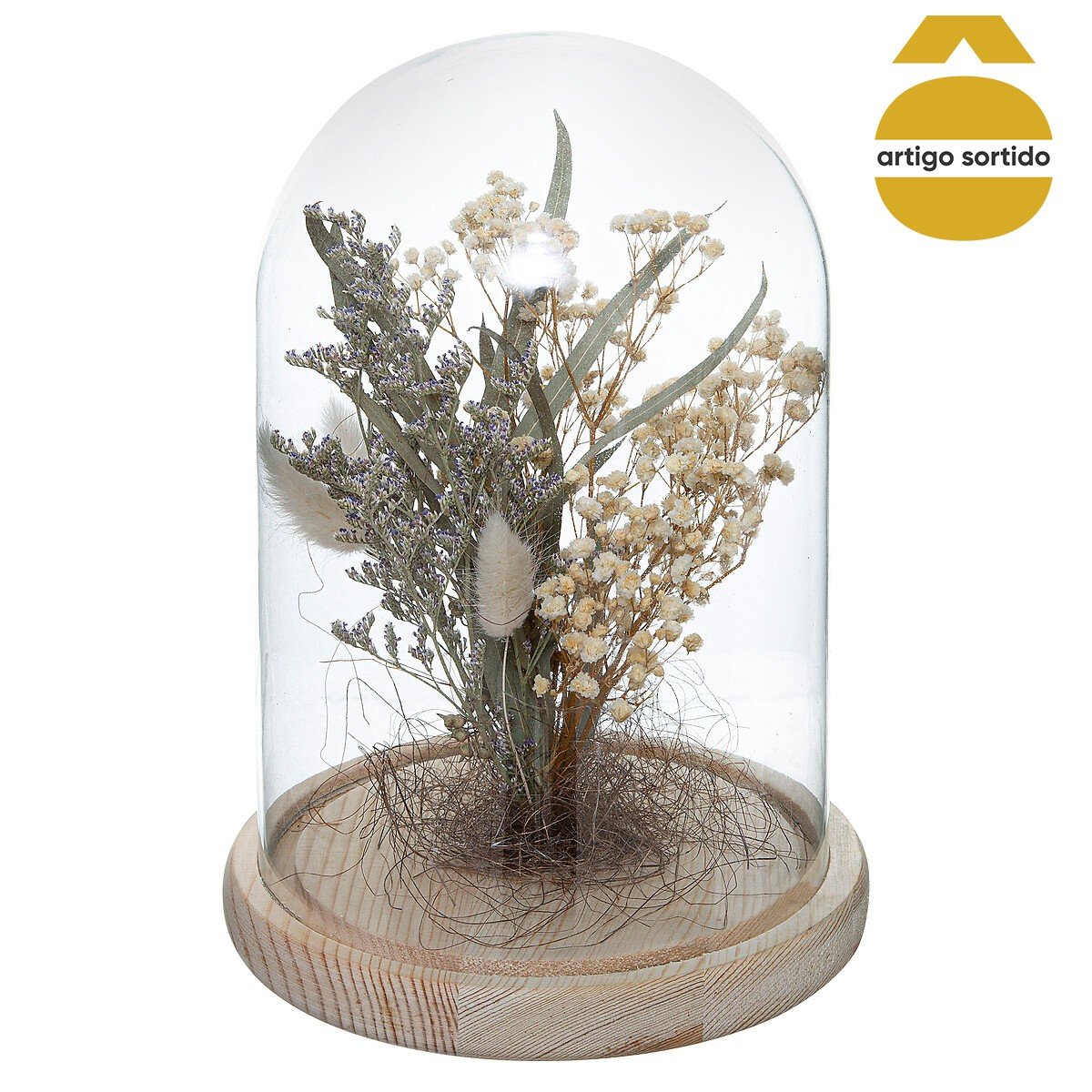 Campânula Com Flores Secas 25,5cm