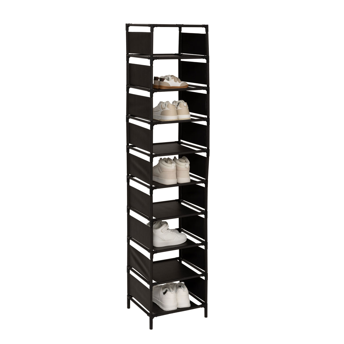 Sapateira com 10 n&iacute;veis preto 160,5cm