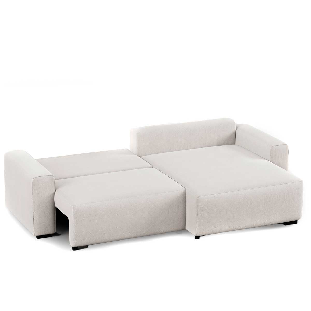 Sof&aacute; cama com chaise+costas rebat&iacute;veis ATENAS bege