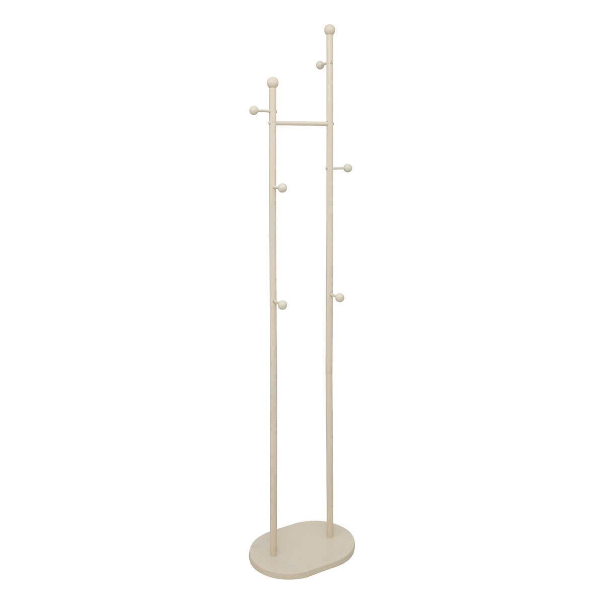 Cabide com 6 ganchos bege em metal 187,5cm