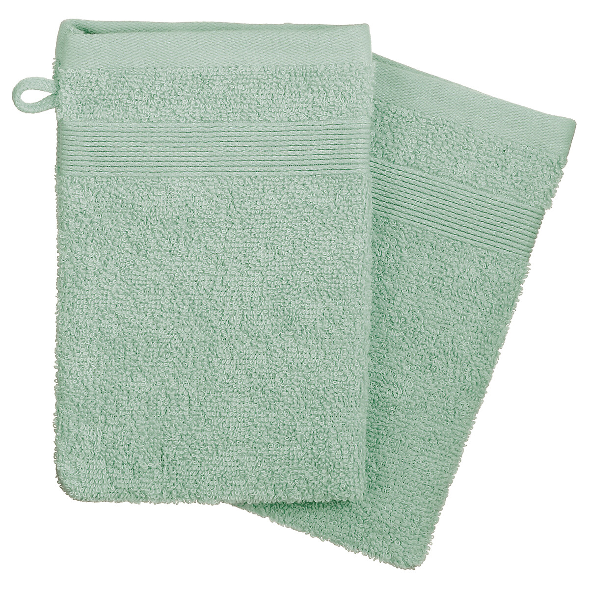 Conjunto de 2 luvas de banho PRAIA verde claro,  Conjunto de 2 luvas de banho PRAIA verde claro