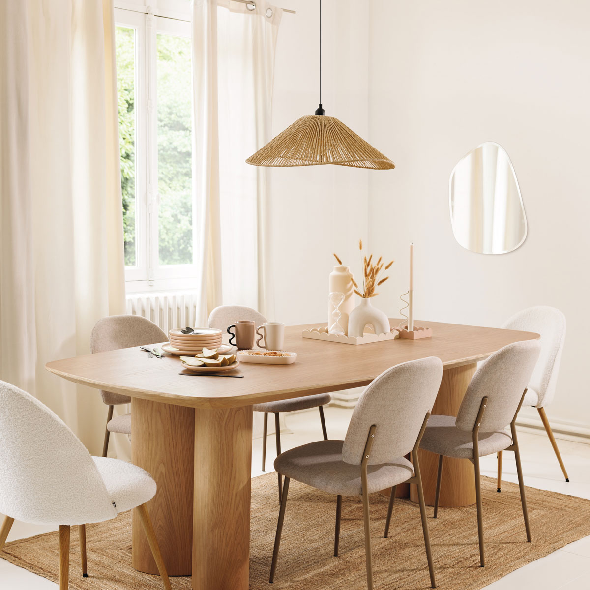 Candeeiro de teto MYHA bege em corda