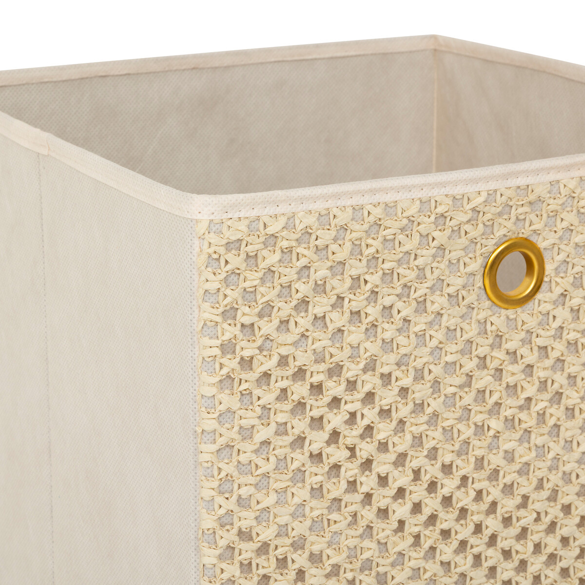 Caixa de arruma&ccedil;&atilde;o bege 31x31cm