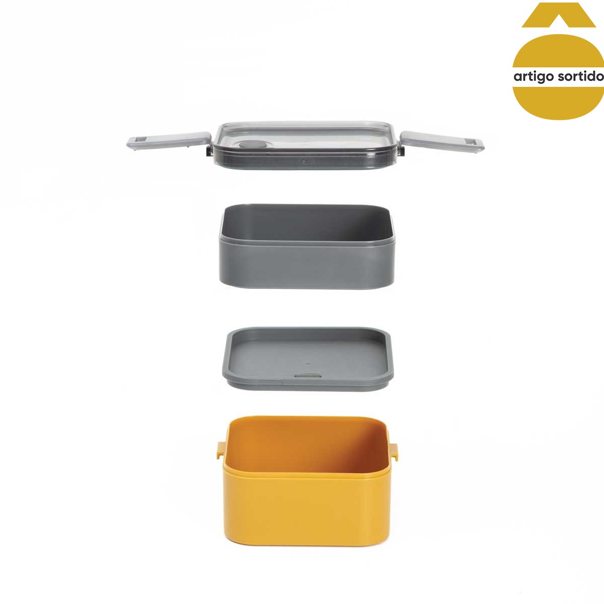 Lancheira quadrada com 2 compartimentos 1,5l