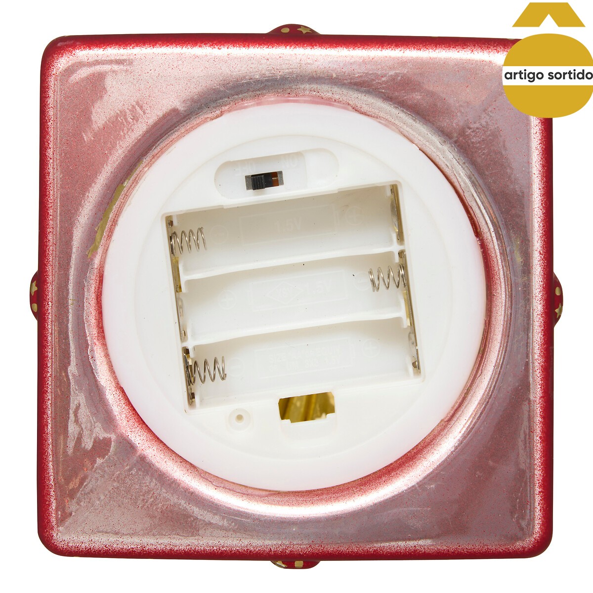 Caixa de presente com figuras natal&iacute;cias 12x14,5cm