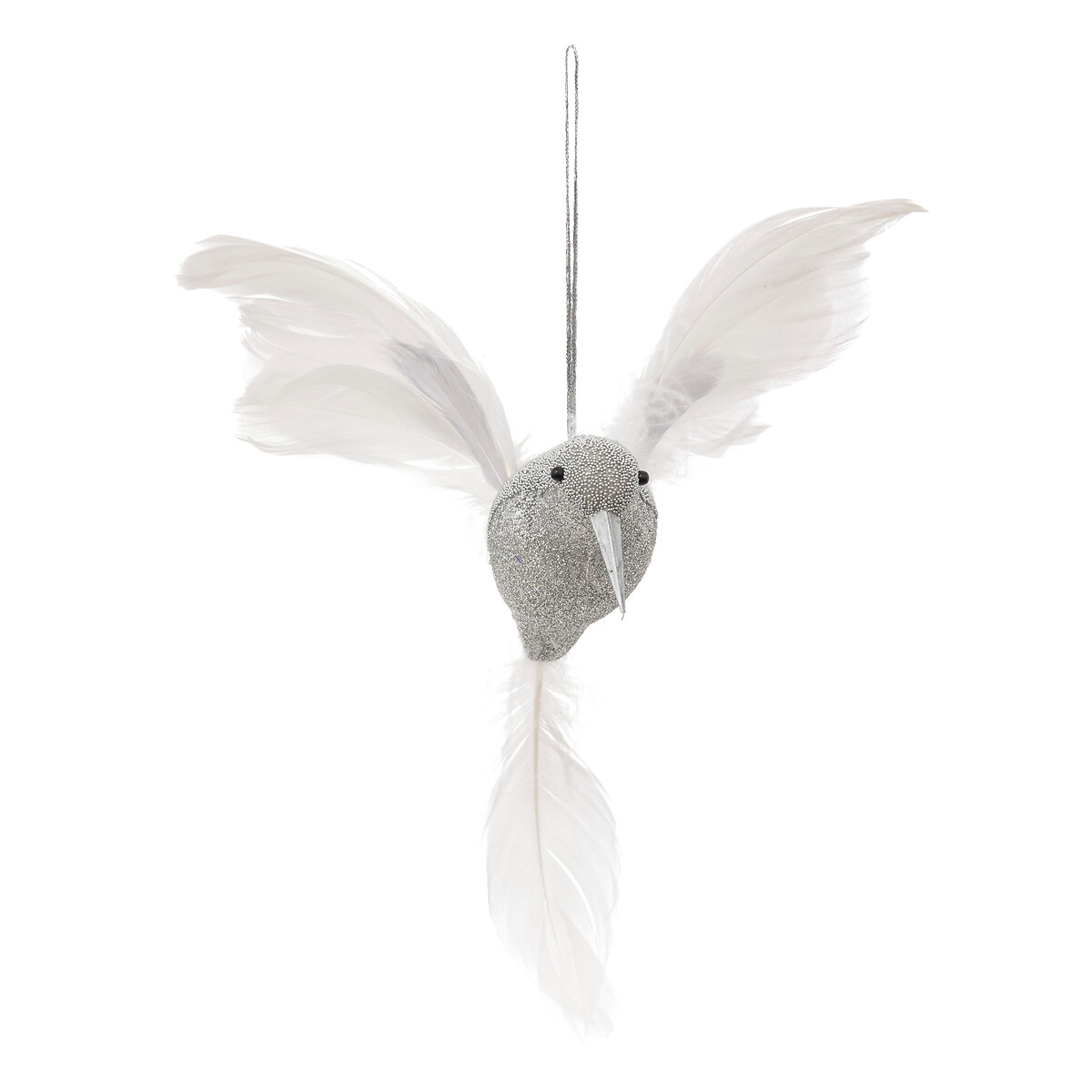 P&aacute;ssaro prateado com asas pluma