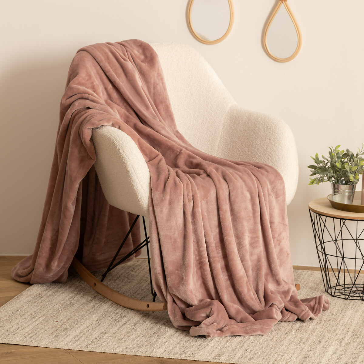 Manta CORALINA rosa velho 180x230cm