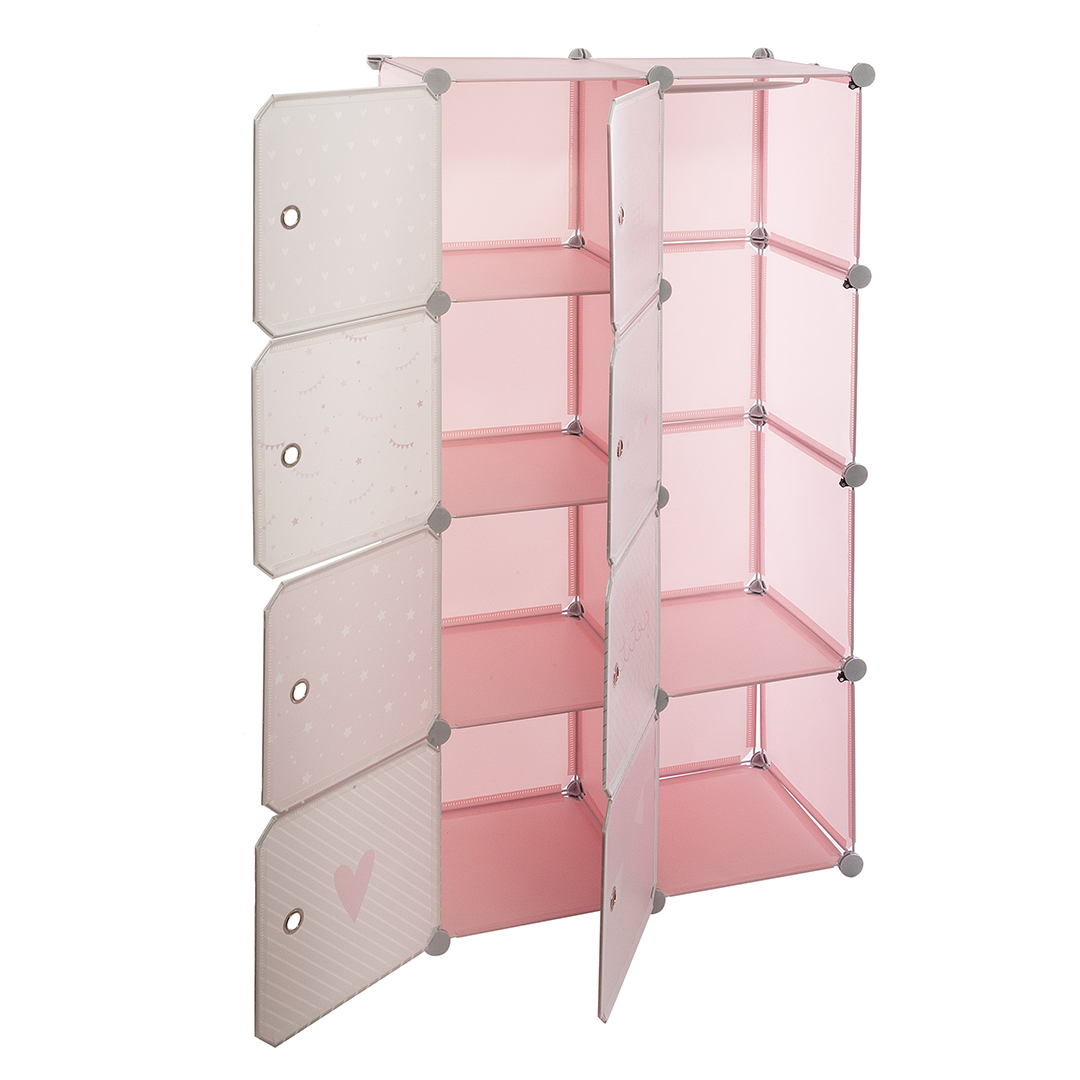 Coluna de arrumação dupla rosa 125x31,5x65cm