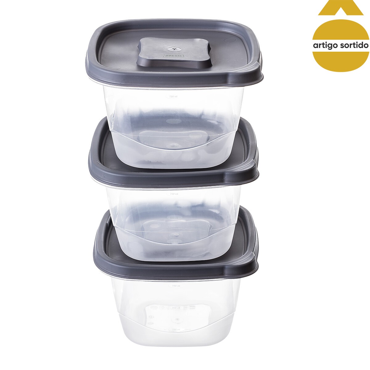 Conjunto de 3 caixas herm&eacute;ticas