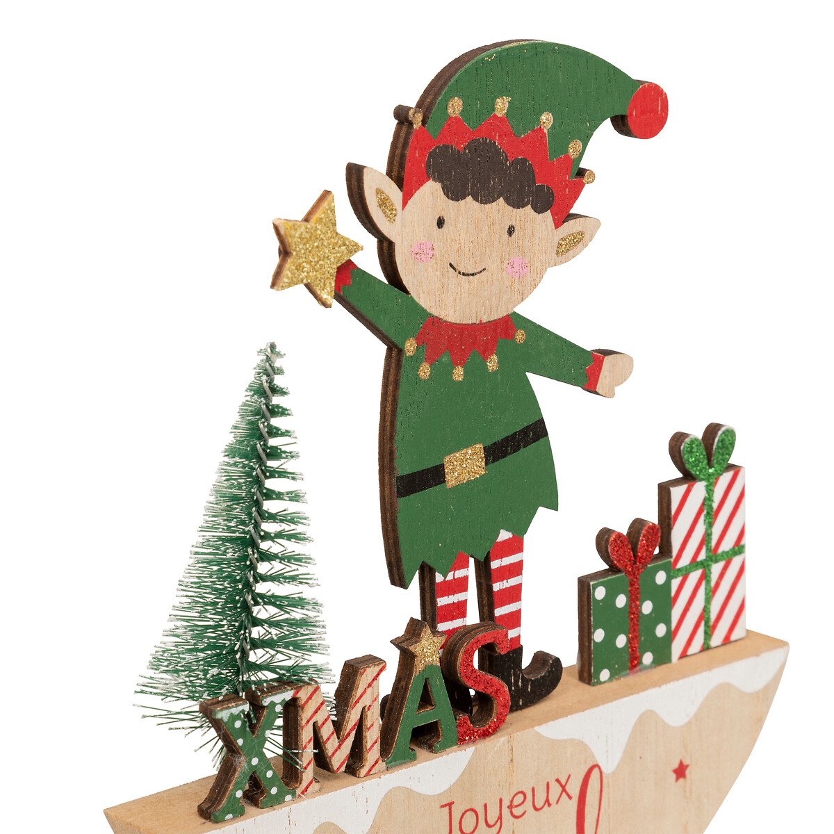 Placa xmas com elfo 17cm