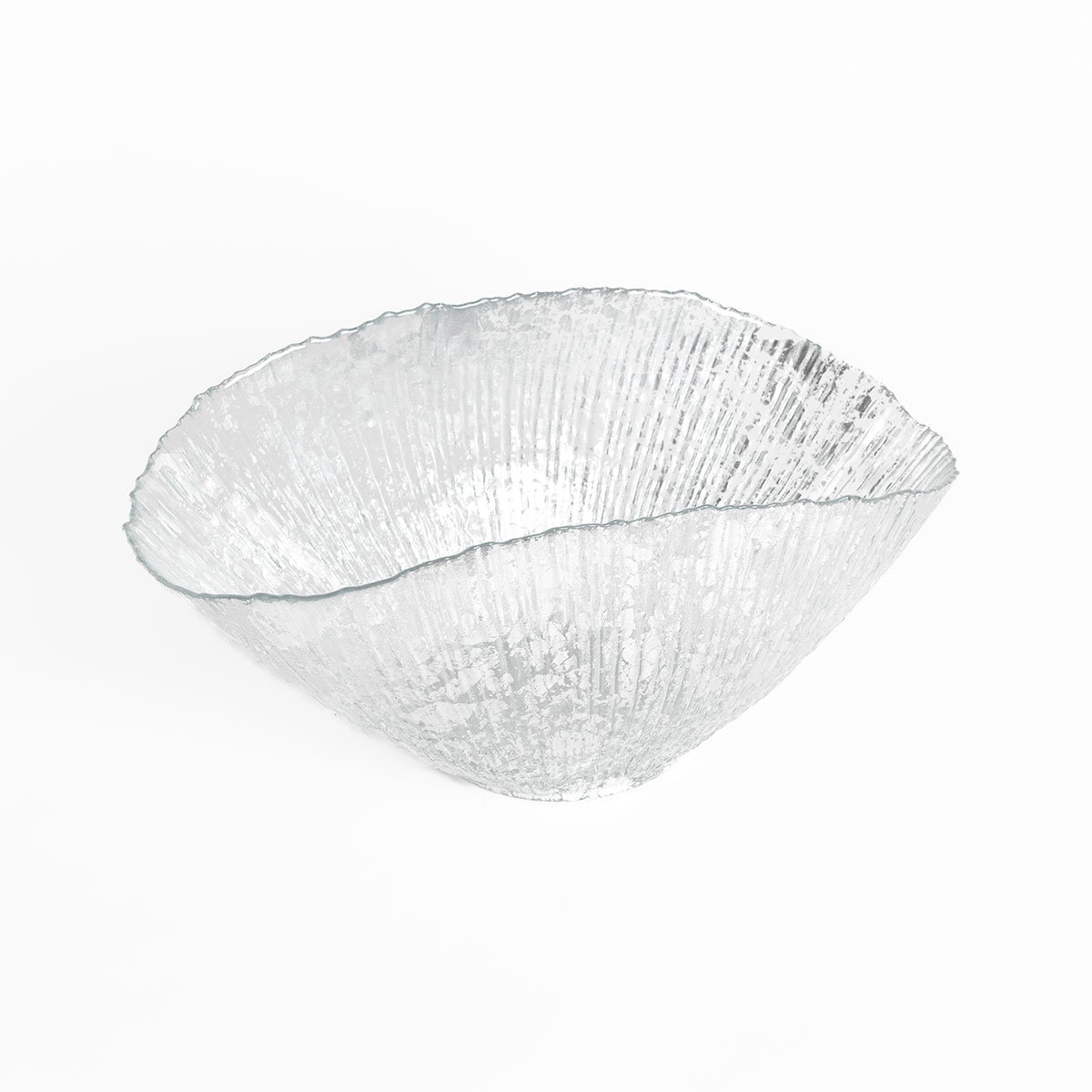 Centro de mesa prateado em vidro 20x36cm