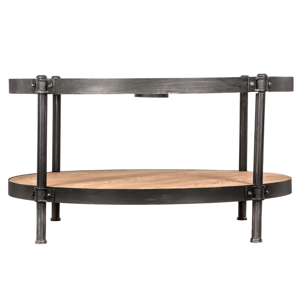 Mesa De Apoio Com Rel&oacute;gio Em Vidro E Metal