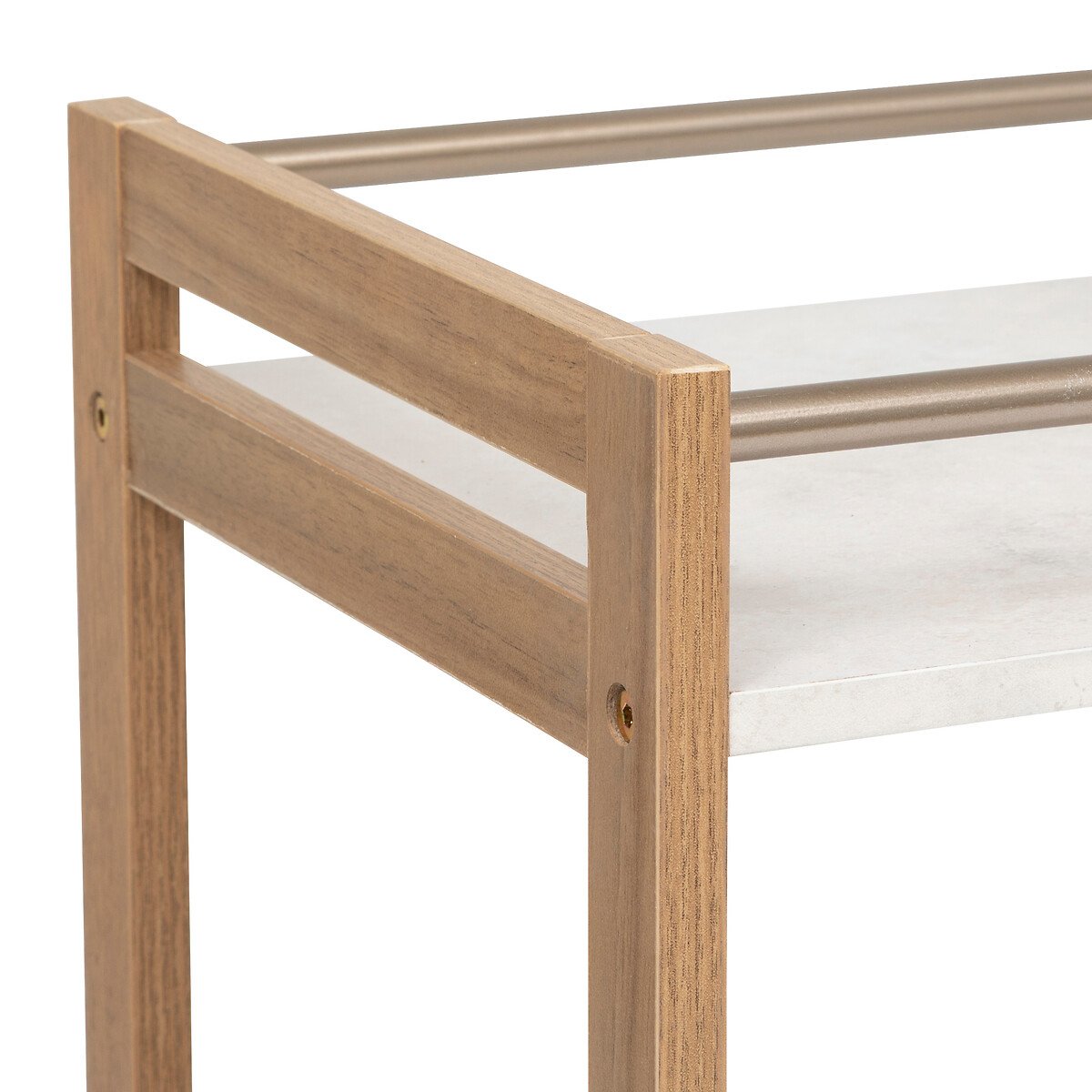 Carrinho de apoio com 3 n&iacute;veis castanho