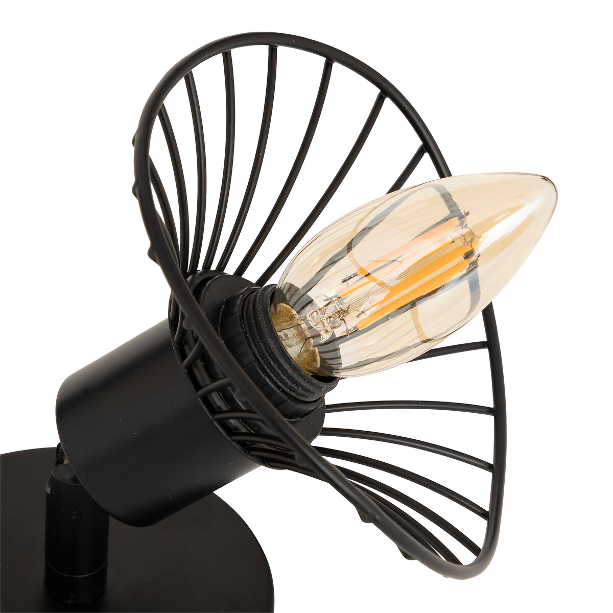 Candeeiro de parede ADELIA preto em metal