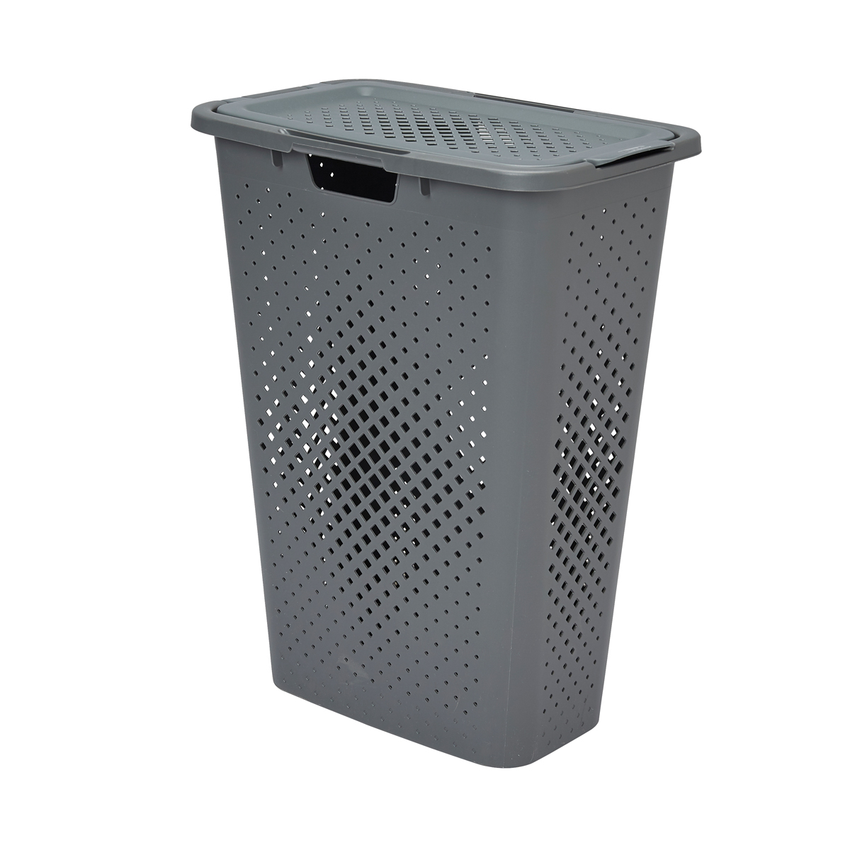 Cesto de roupa wc PIXEL cinza com tampa 40l