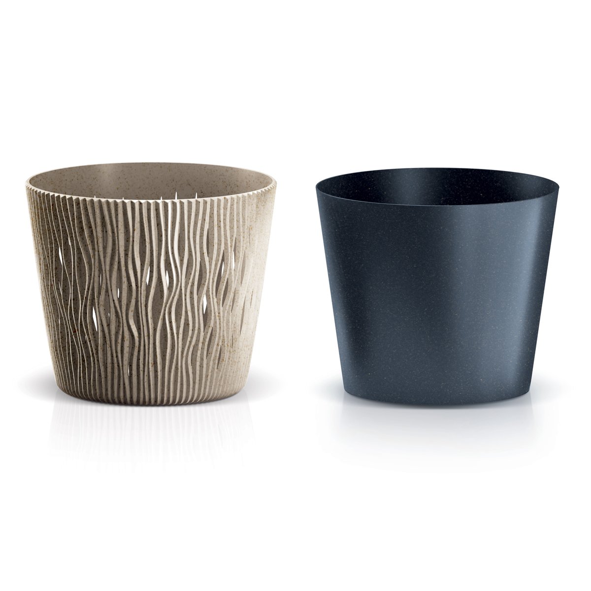 Vaso SANDY round taupe eco wood 19cm