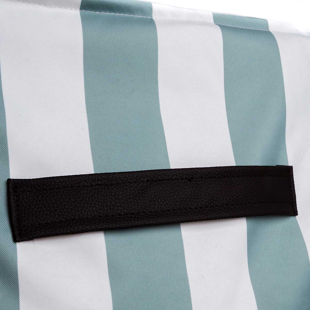 Pufe sof&aacute; imperme&aacute;vel riscas branco e verde