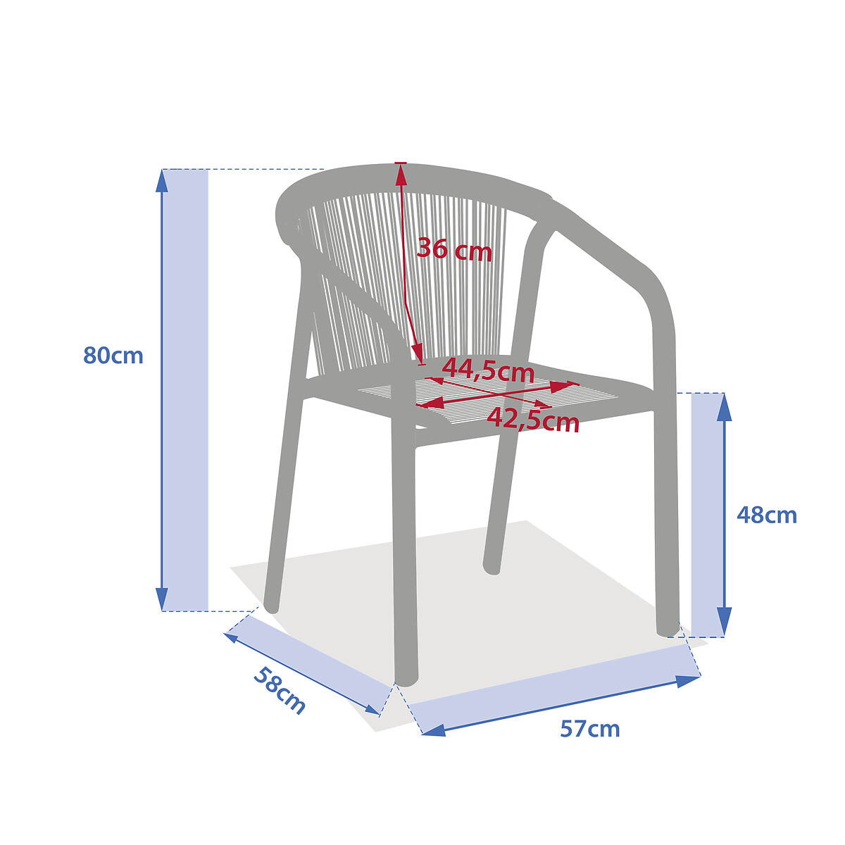 Cadeira empilhável RIU castanho