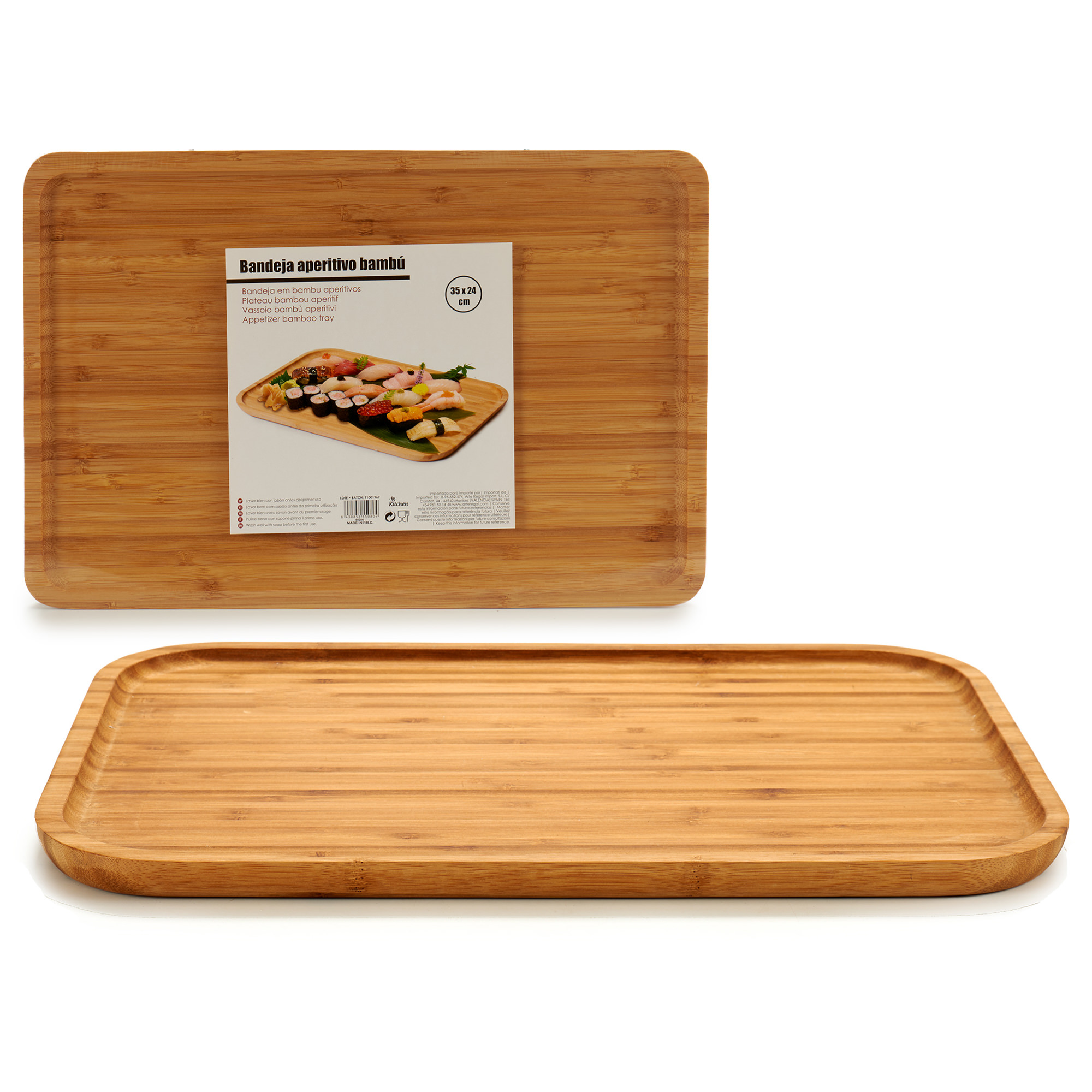 Tábua de cozinha em bambu 24x36cm,  Tábua de cozinha em bambu 24x36cm